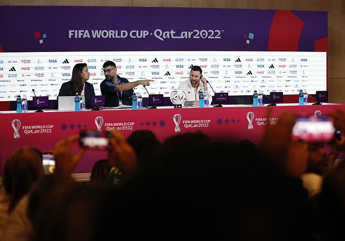 Messi, durante su comparecencia en Doha