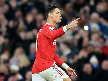 Cristiano Ronaldo, en un partido con el Manchester United
