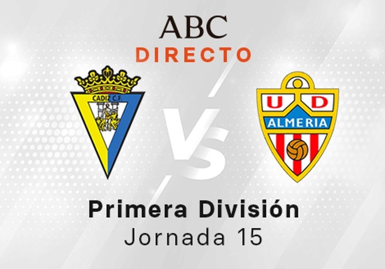 Cádiz - Almería en directo hoy: partido de la Liga Santander, jornada 15