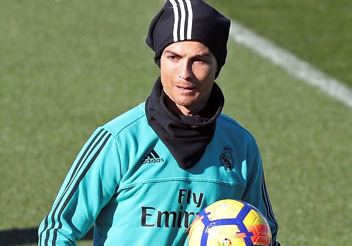 Cristiano, en Valdebebas durante su etapa como jugador del Real Madrid
