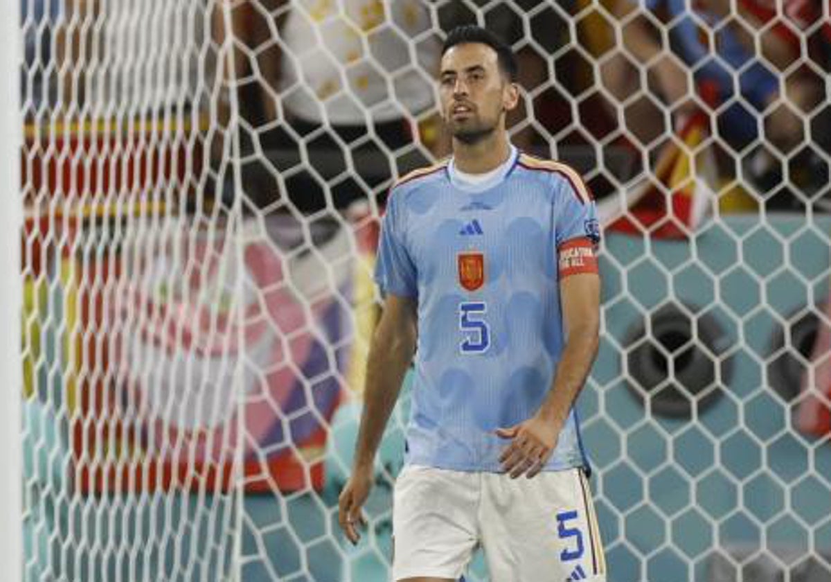 Busquets, en su último partido como internacional con España