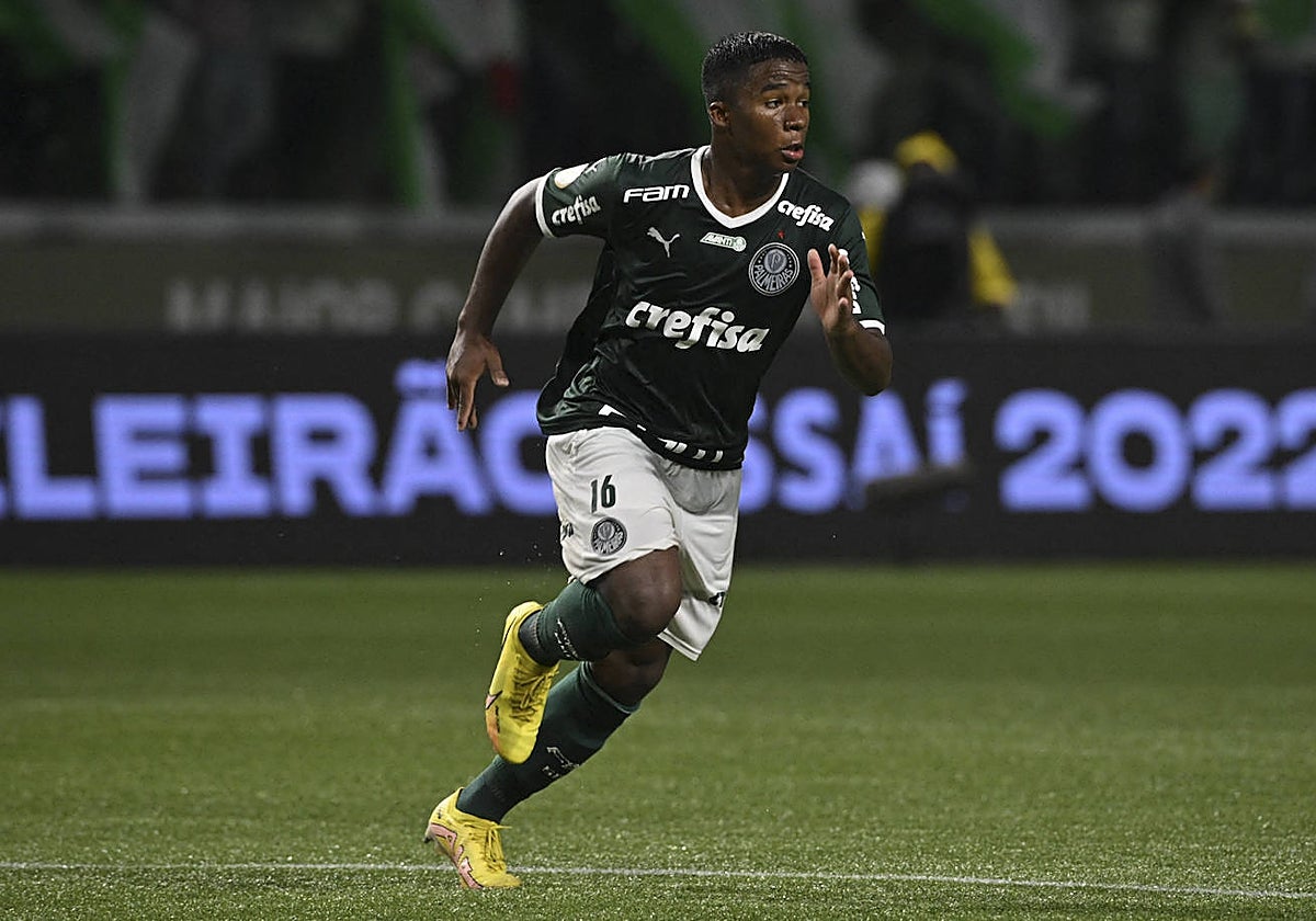 Endrick, en un partido con el Palmeiras