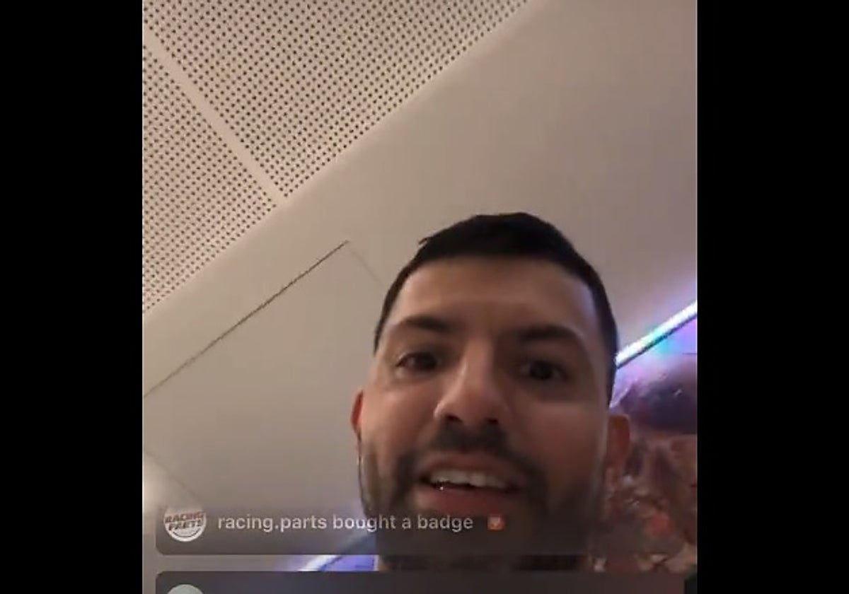 Kun Aguero, en su directo en Instagram