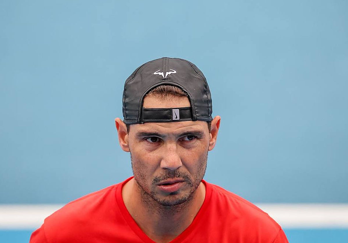 Rafael Nadal, en un entrenamiento en Australia
