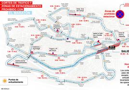 Estos son todos los cortes de tráfico por el Zurich Maratón de Sevilla 2023