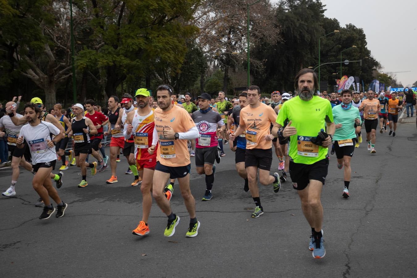 Diferentes momentos del Zurich Maratón de Sevilla 2023