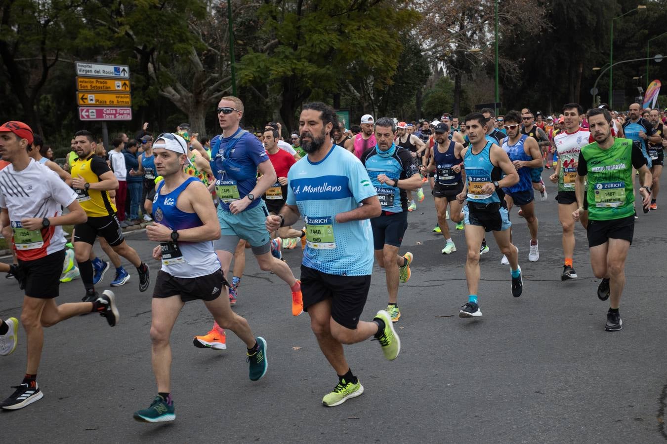 Diferentes momentos del Zurich Maratón de Sevilla 2023