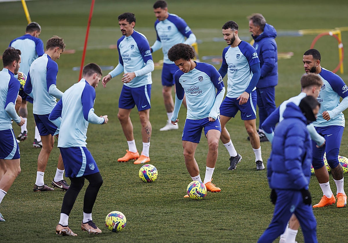 El Atlético, en uno de los últimos entrenamientos antes del derbi contra el Madrid