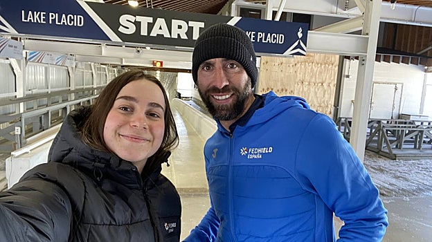 Clara Aznar y Ánder Mirambell, en Lake Placid