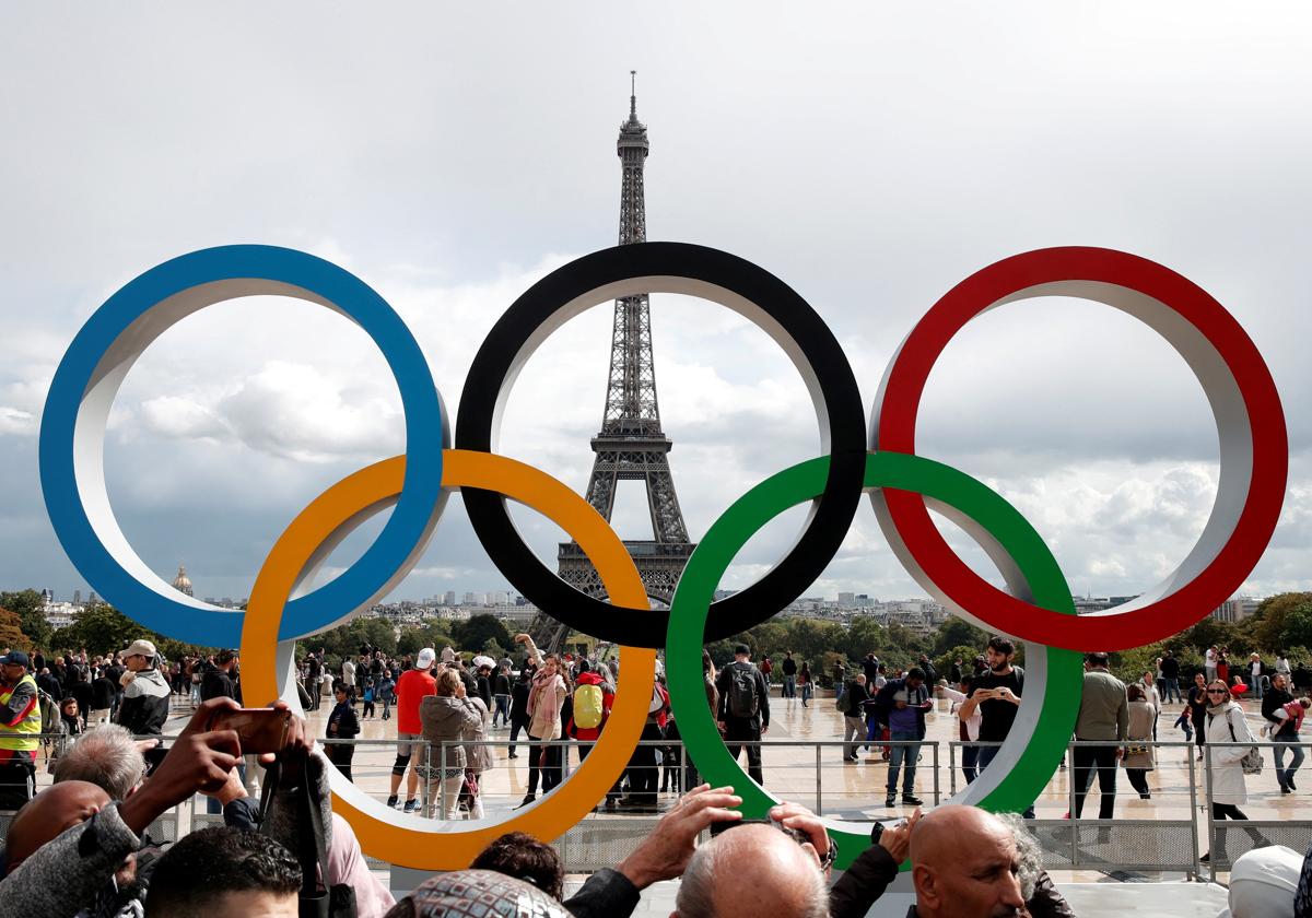 Los aros olímpicos, en París