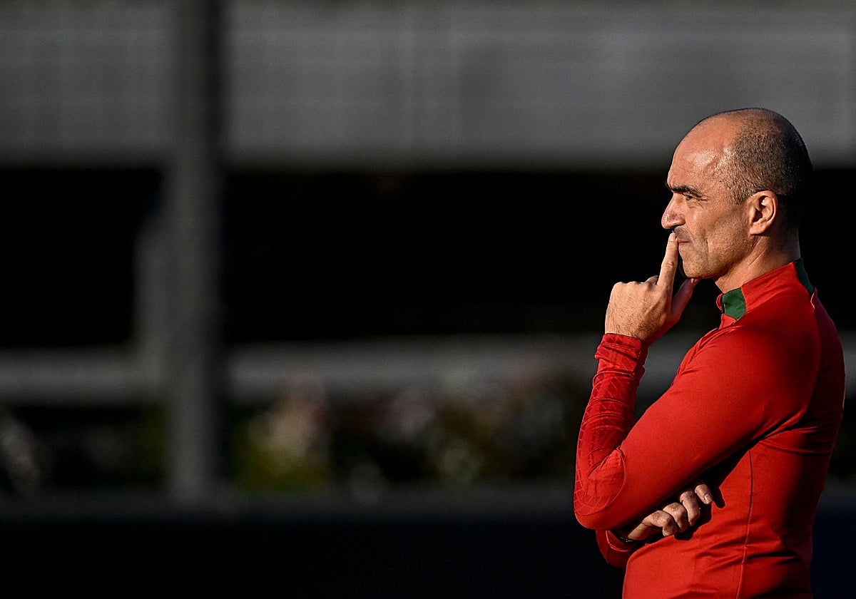 Roberto Martínez en una reciente sesión de entrenamiento con la selección portuguesa