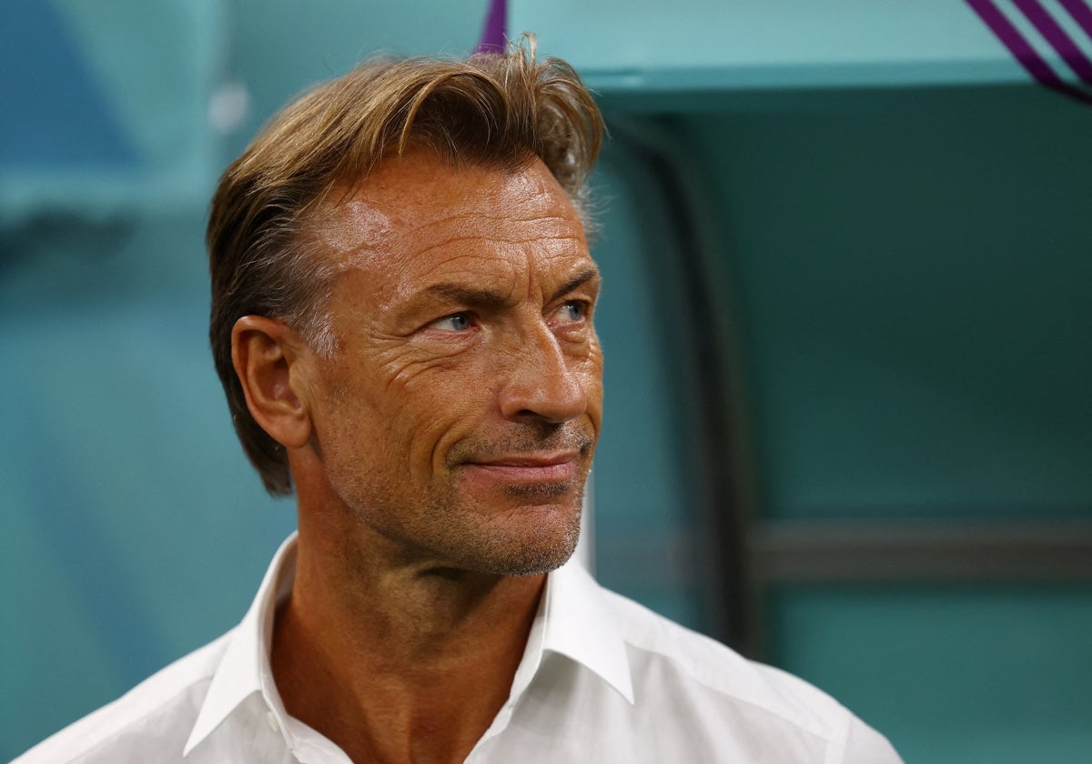 Hervé Renard durante un partido de la Copa del Mundo de Qatar