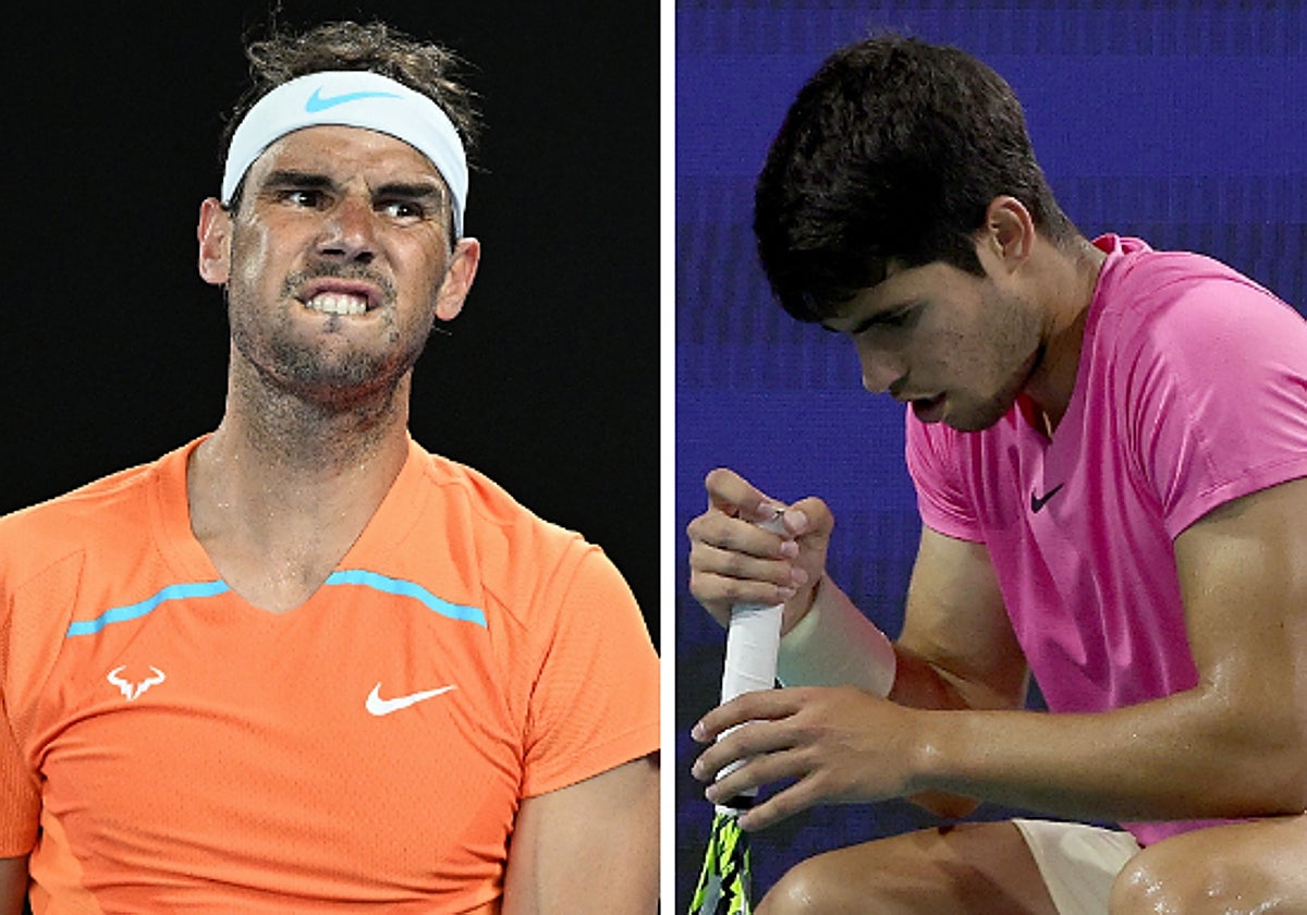 Nadal durante un partido en e Abierto de Australia