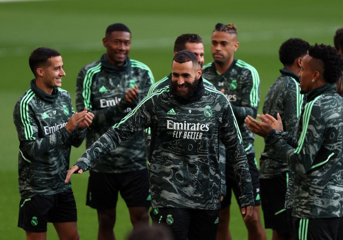 Imagen del entrenamiento del Madrid en Londres