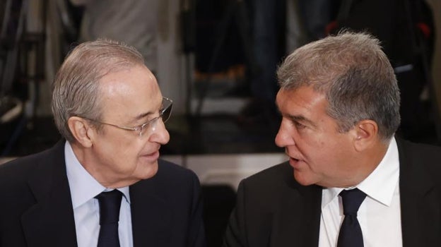 Laporta junto a Florentino Pérez en 2022