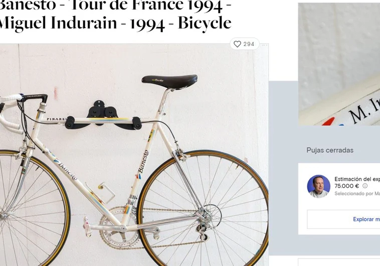 La bicicleta  con la que Indurain ganó su cuarto Tour no llega al precio de tasación en una subasta