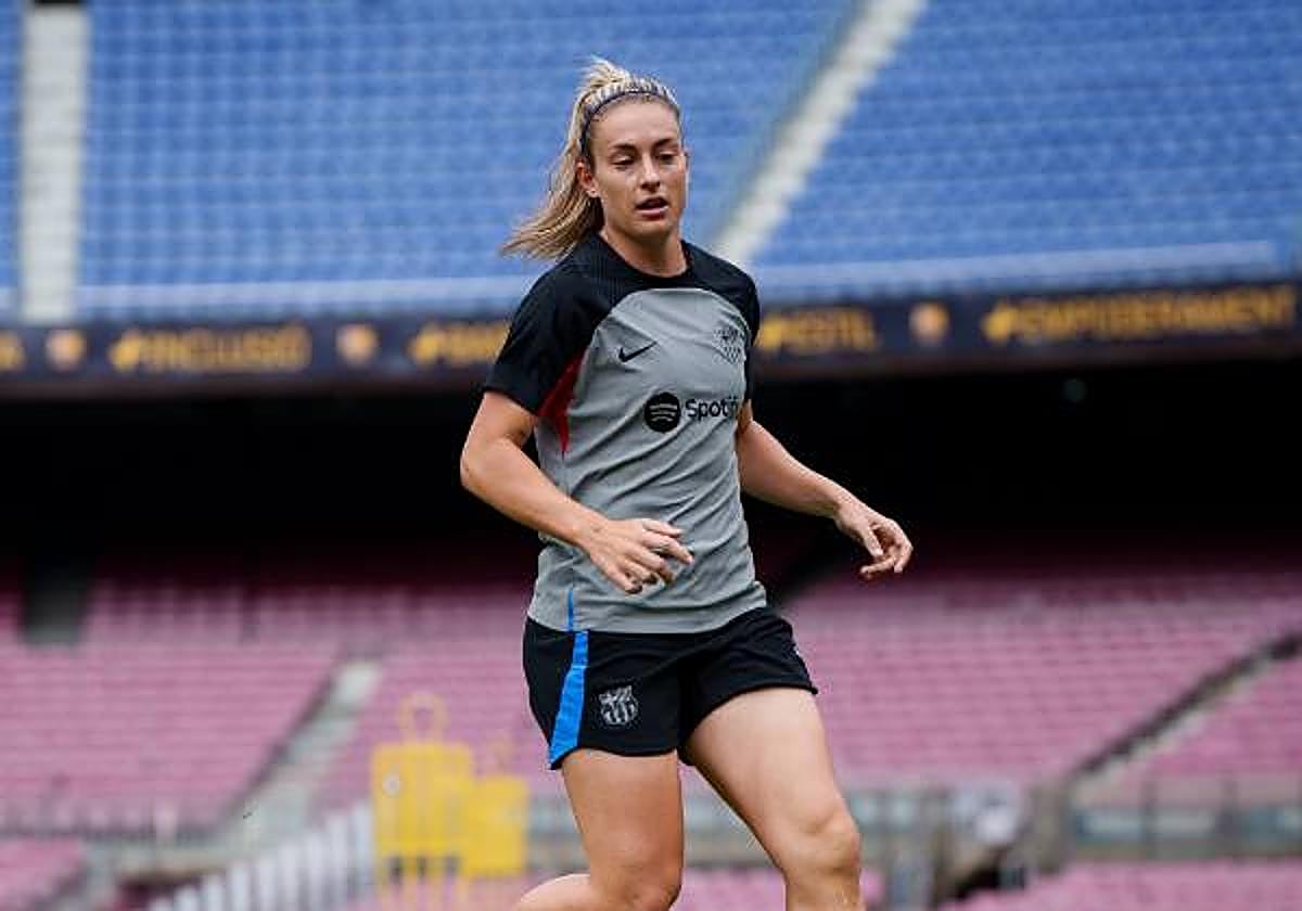 Alexia, durante un entrenamiento del Barcelona