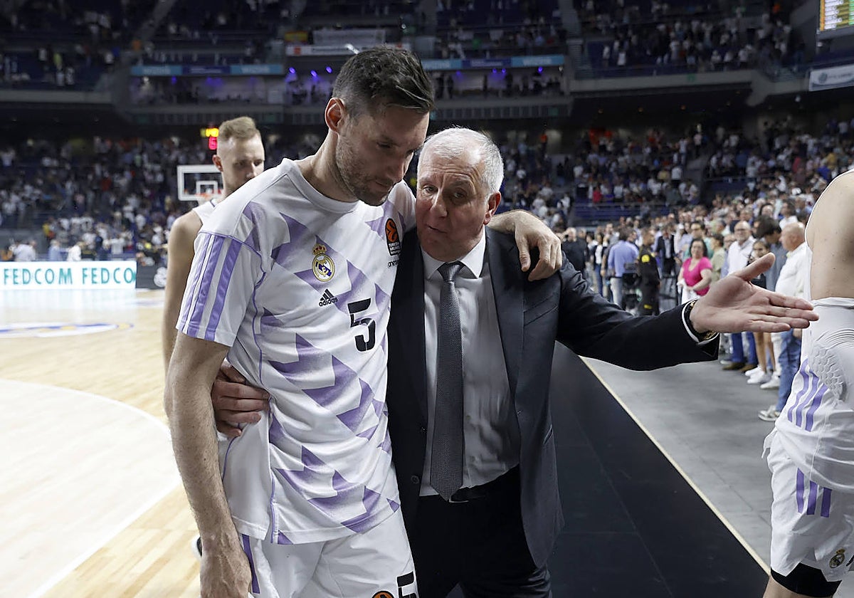 Rudy Fernández y Obradovic, al final del partido
