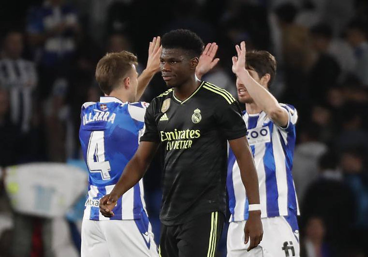 Tchouameni, cariacontecido en la derrota en Anoeta