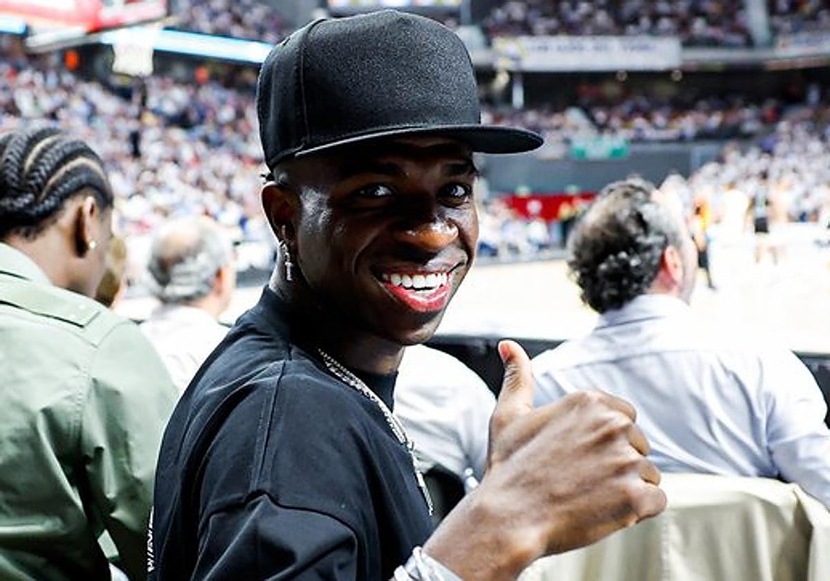 Vinícius, en el quinto partido del Madrid vs Partizán