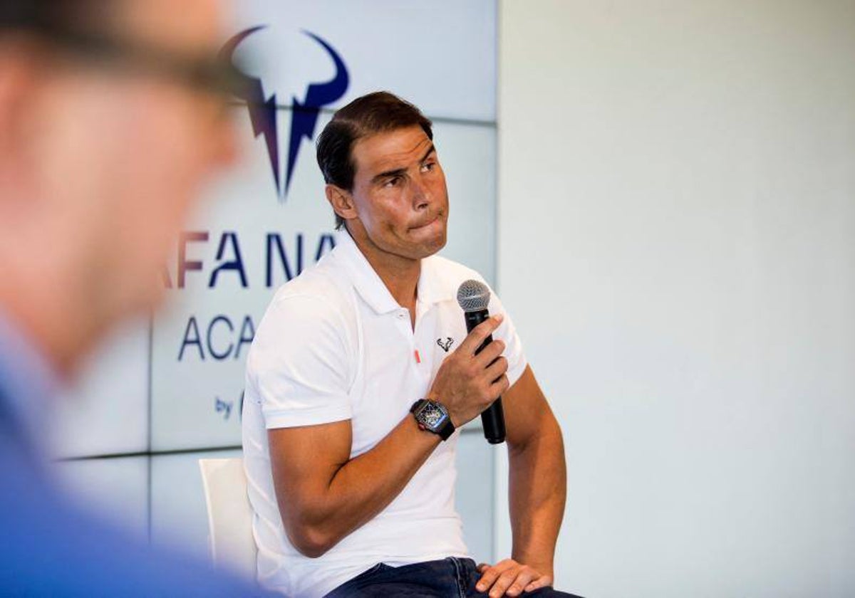 Nadal, durante su rueda de prensa