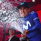 Movistar celebra su primer triunfo en la etapa afeitada de gran montaña