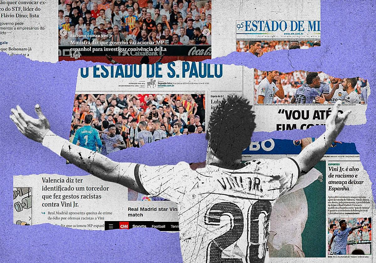 El jugador del Real Madrid, Vinicius Jr., visto por la prensa.