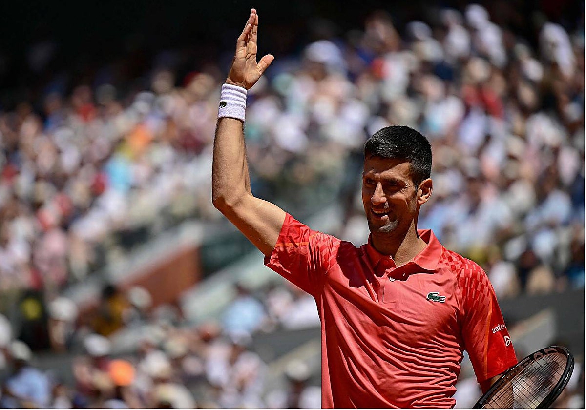 Djokovic celebra su pase a cuartos