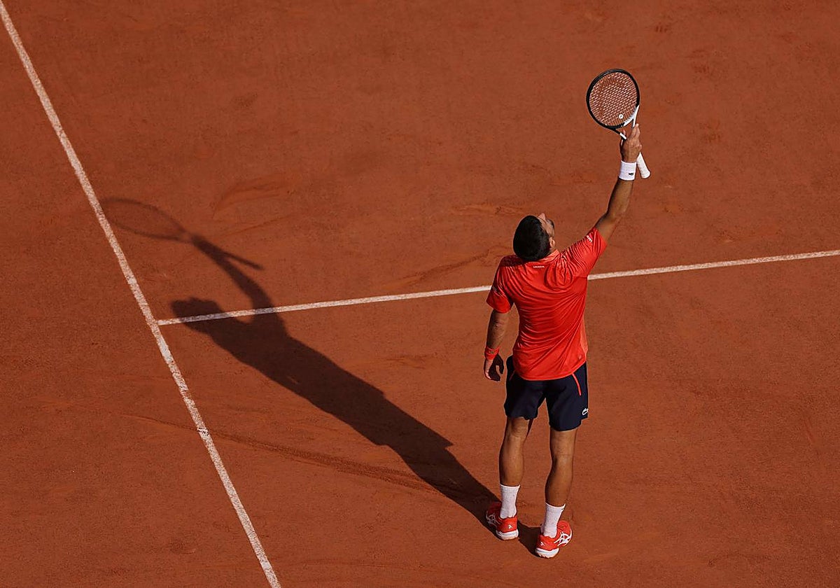 Novak Djokovic, durante un partido de Roland Garros