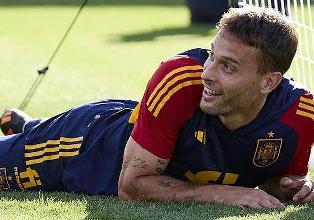 Canales, en un entrenamiento de la selección