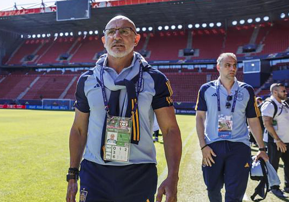 Luis de la Fuente, en el escenario del partido ante Italia