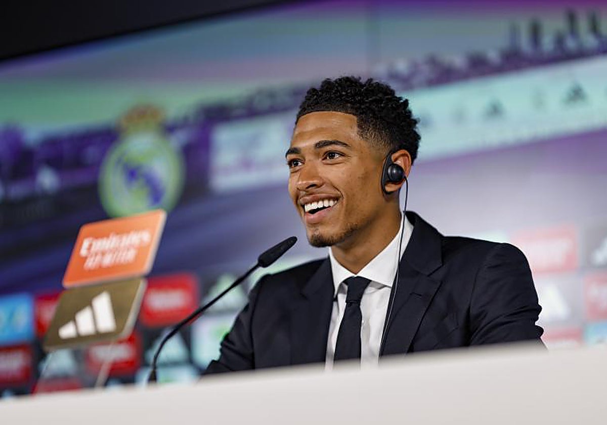Jude Bellingham, durante su presetación como nuevo jugador del Real Madrid