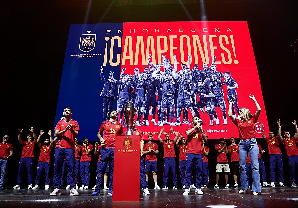 La celebración en Madrid de la victoria de la Selección española