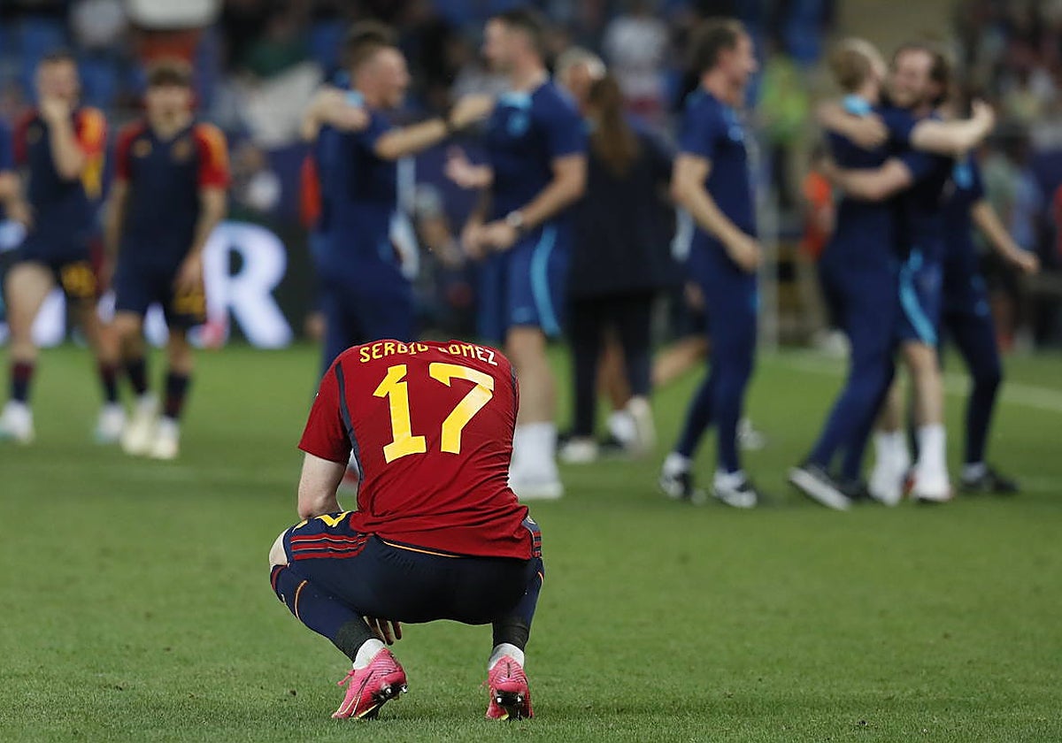 Desolación española al término del partido