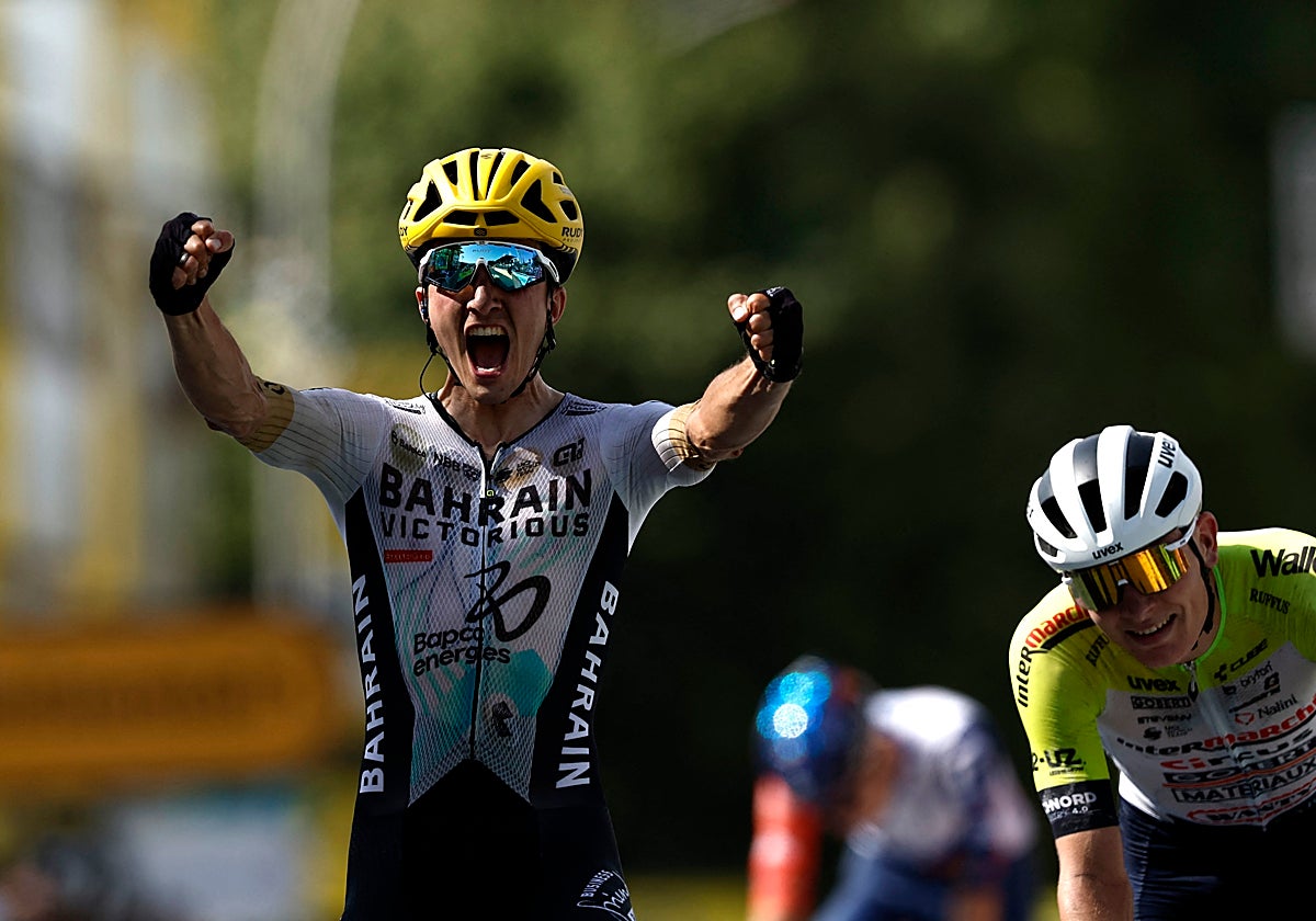Pello Bilbao celebra con rabia su primera victoria en el Tour de Francia