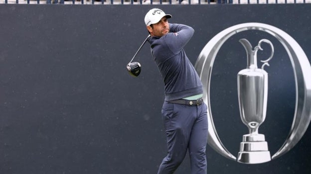 Adrián Otaegui, en una ronda de prácticas en el Royal Liverpool