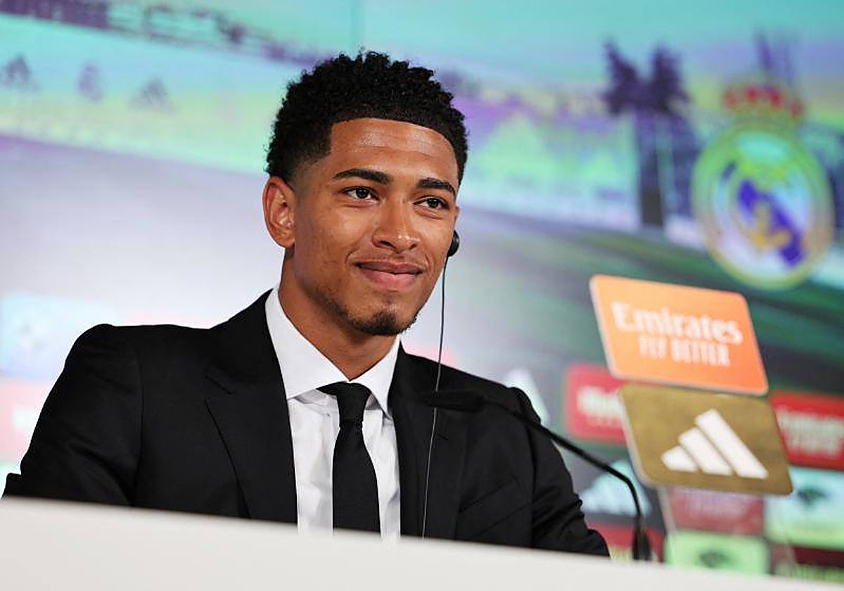 Bellingham, el día de su presentación como jugador del Madrid