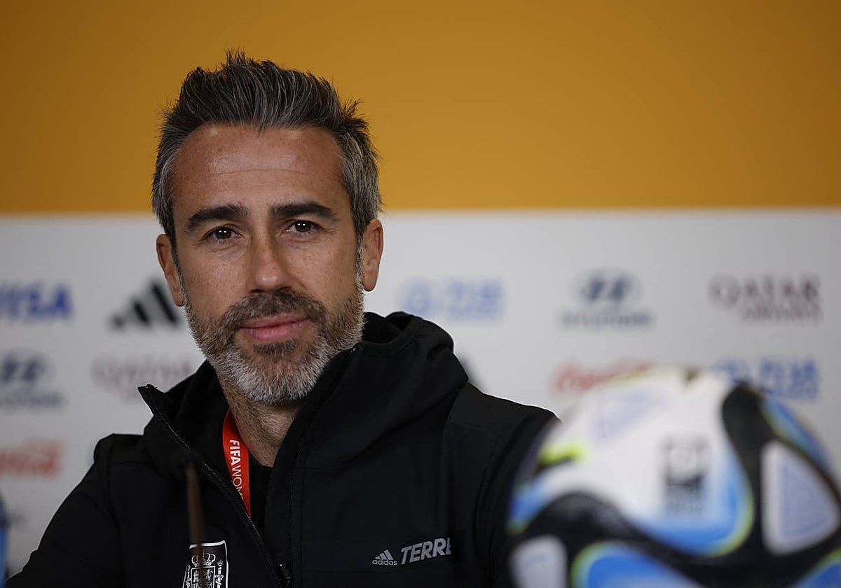 Jorge Vilda, durante la rueda de prensa