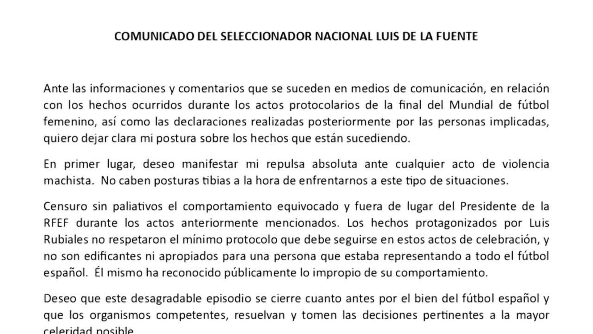 Rocha asume la presidencia interina de la RFEF tras la suspensión de Rubiales