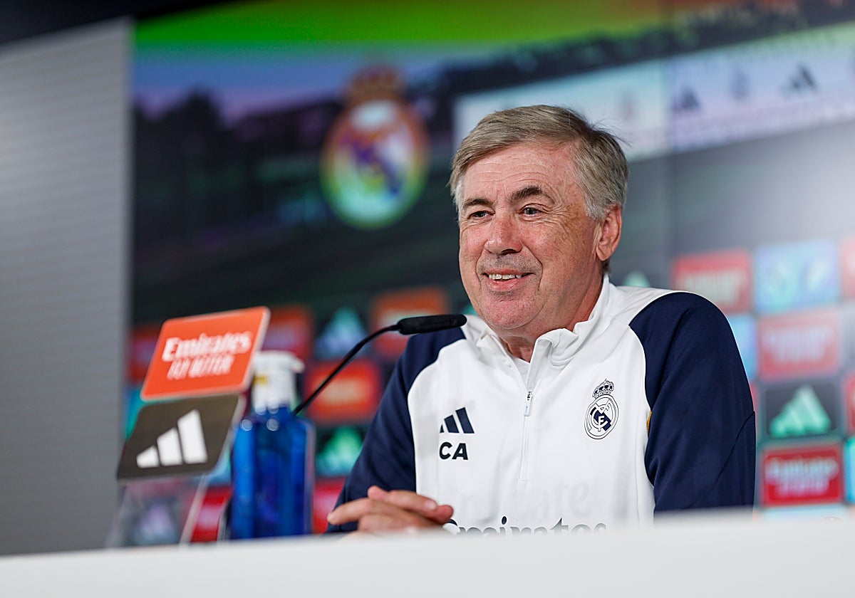 Carlo Ancelotti, durante su comparecencia de prensa