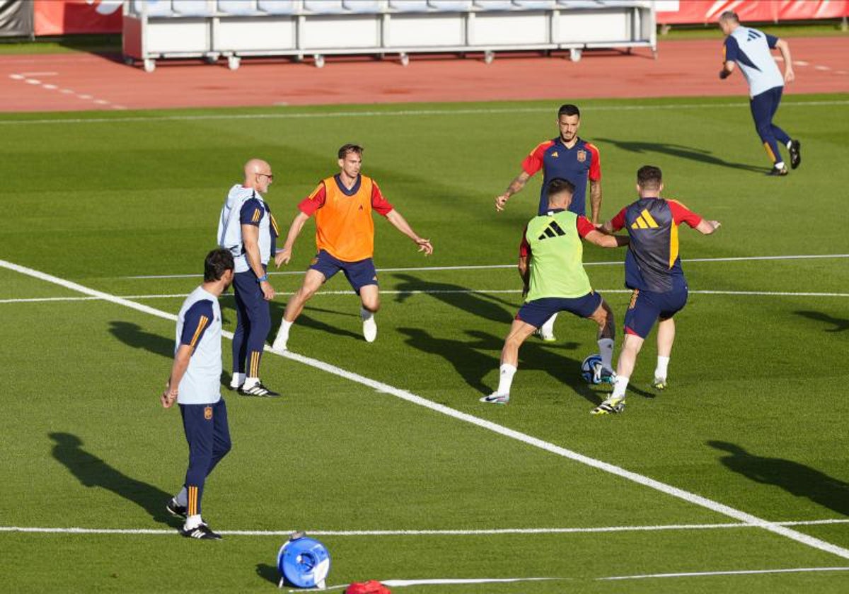 Imagen del entrenamiento de la selección española