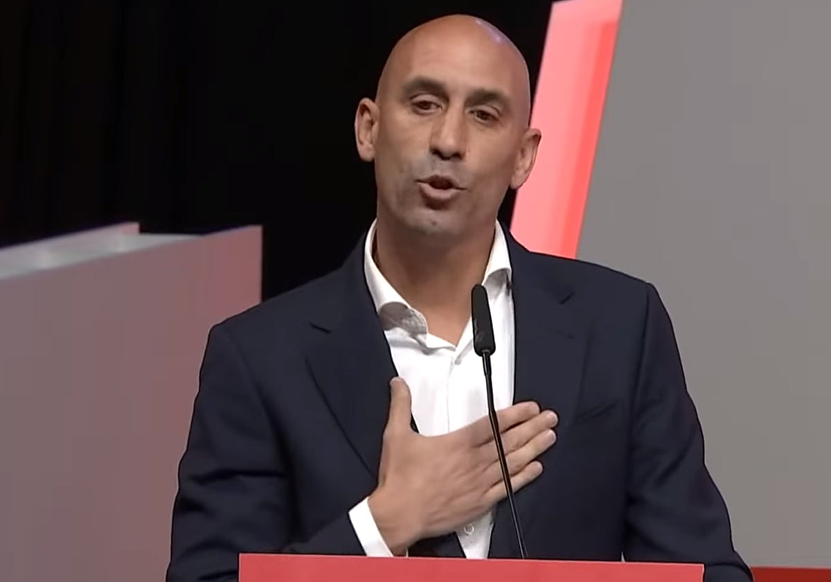 Luis Rubiales, tras la última asamblea de la RFEF