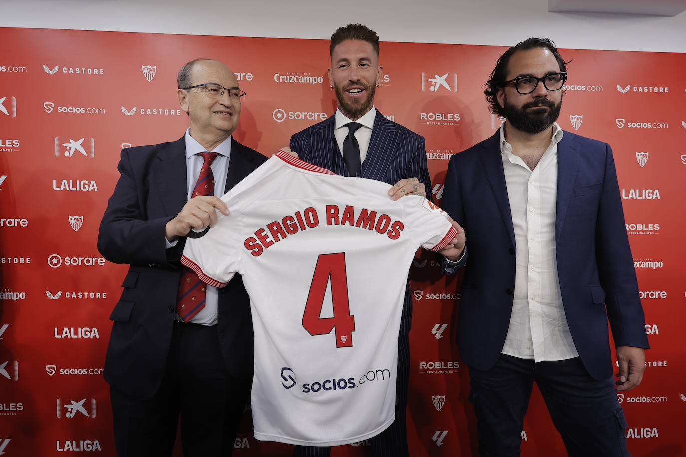 La presentación de Sergio Ramos como nuevo jugador del Sevilla FC
