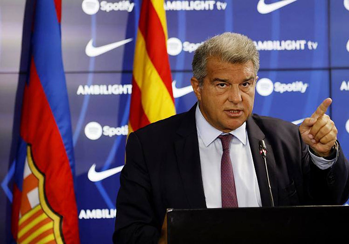 Joan Laporta, en una presentación