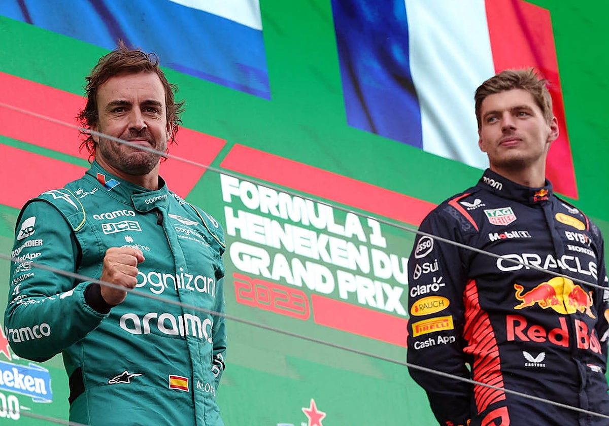 Alonso, junto a Verstappen en el podio del Gran Premio de Países Bajos