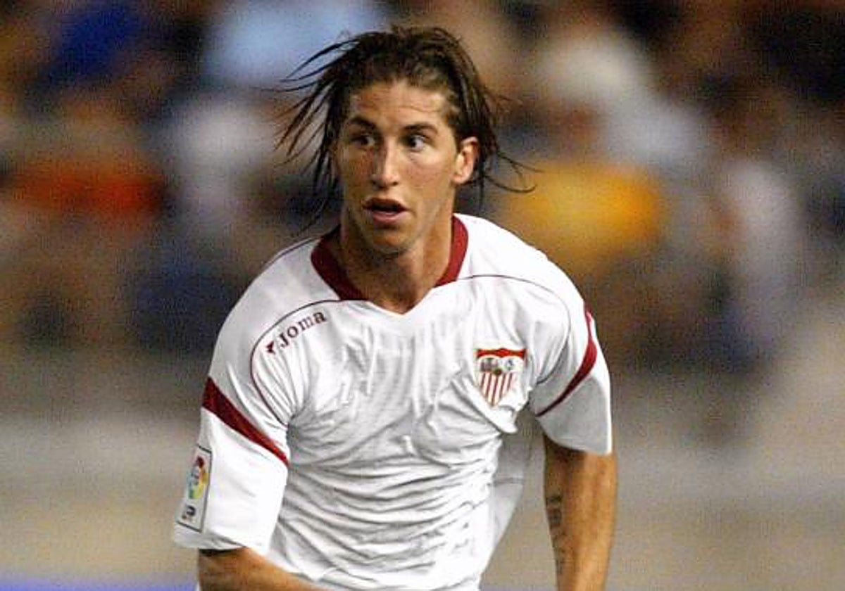 Sergio Ramos, durante su última pretemporada como jugador del Sevilla en 2005