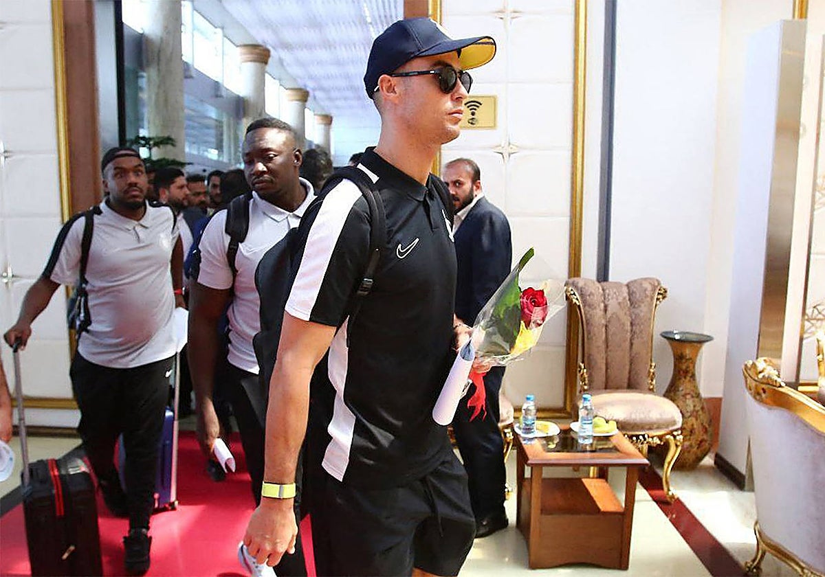 Cristiano Ronaldo, a su llegada a Teherán