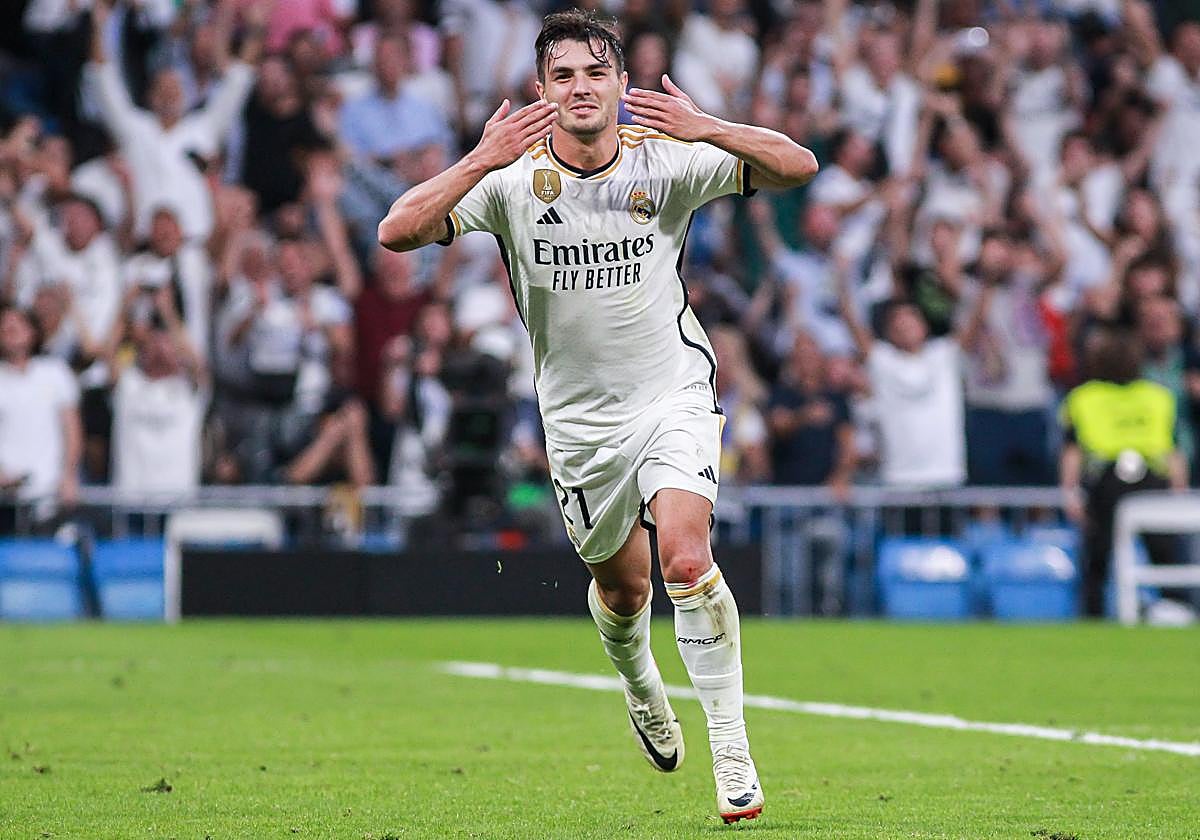 Brahim celebra su primer gol de la temporada