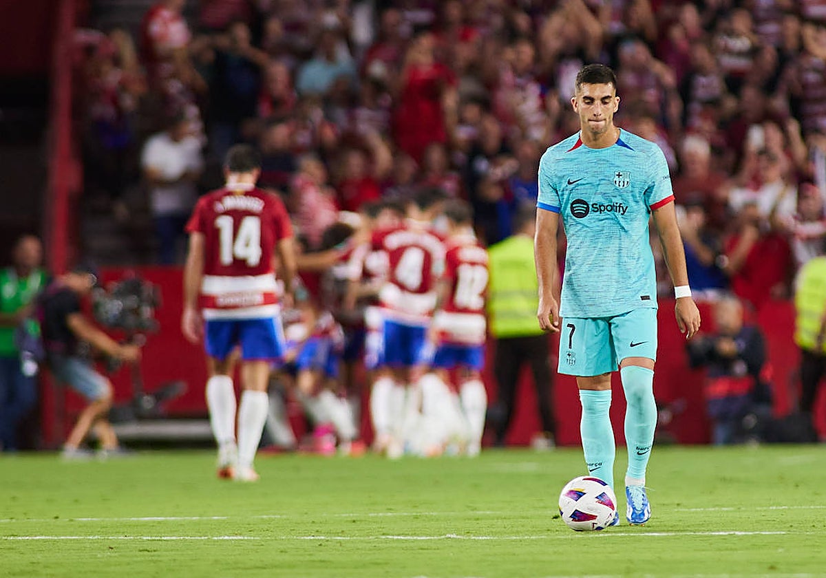 Ferran se lamenta tras un gol del Granada