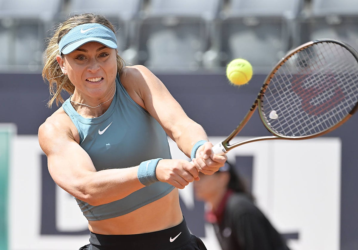Paula Badosa, en el partido jugado contra Jabeur en Roma